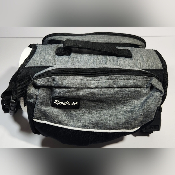 Zippy Paws Other - Zippy Paws Small Dog Adventure Backpack Gray Black Multi Zip Closure Pouchs
